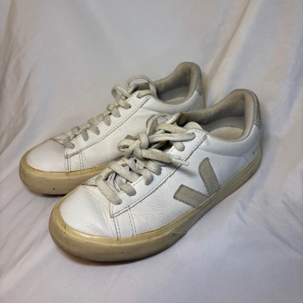 Veja Esplar White Leather Low Top Sneakers Womens Size 6 EUR 37